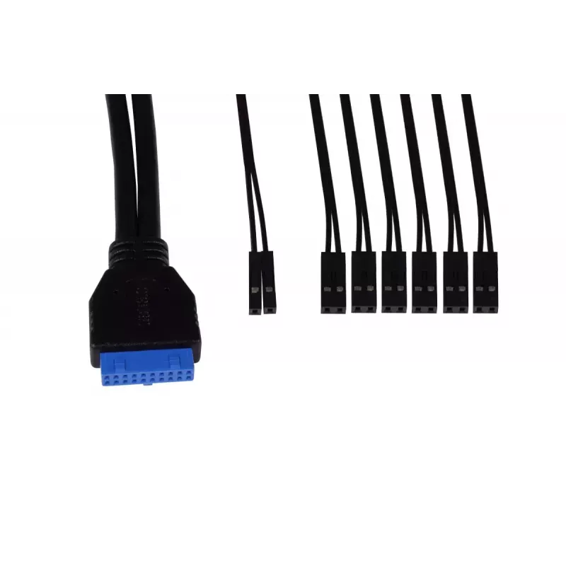 Alphacool ES etu-I/O-paneeli USB 3.0 -portilla ja kaapelisarjalla palvelinkoteloihin (25057)