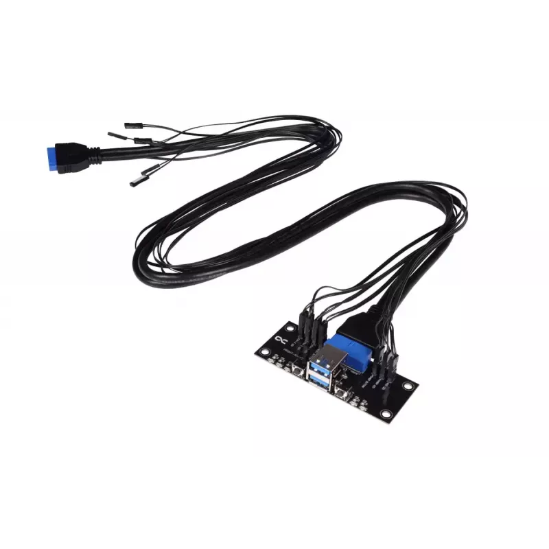 Alphacool ES etu-I/O-paneeli USB 3.0 -portilla ja kaapelisarjalla palvelinkoteloihin (25057)