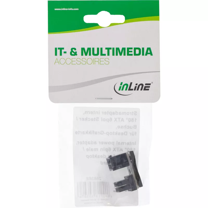 InLine virtasovitin sisäinen 180° ATX 6-pin uros naaras musta 26636E