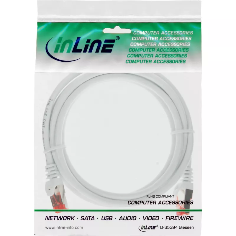 InLine verkkokaapeli S/FTP PiMF Cat.6 250MHz PVC kupari valkoinen 2m