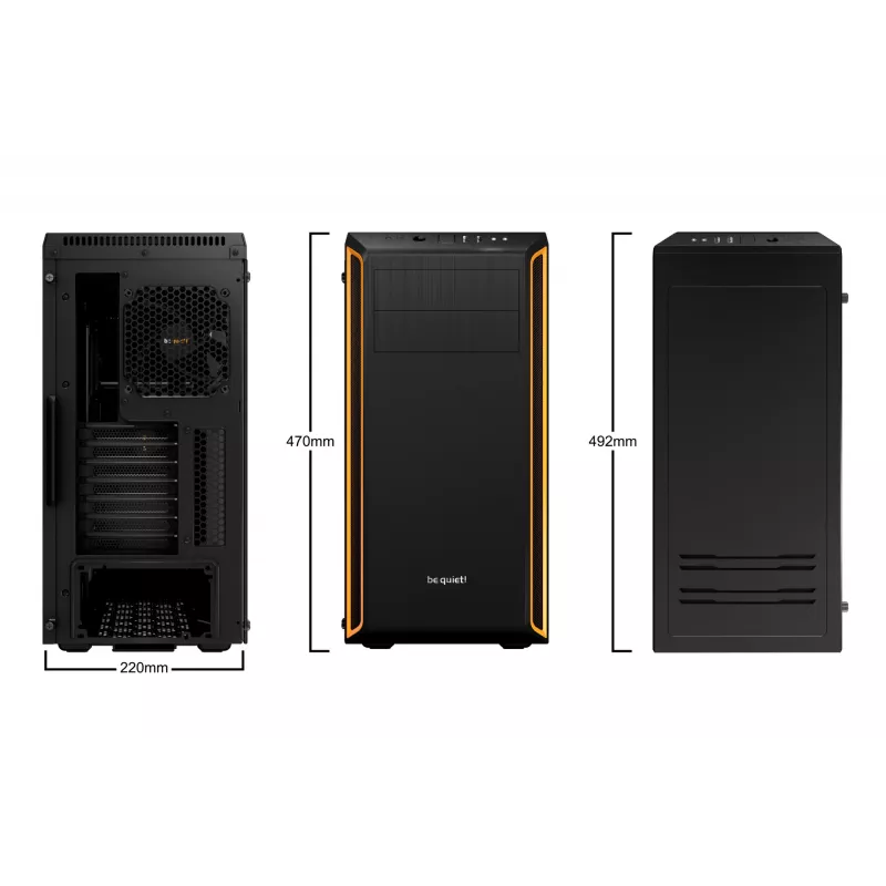 be quiet Pure Base 600 Window Midi Tower musta, oranssi