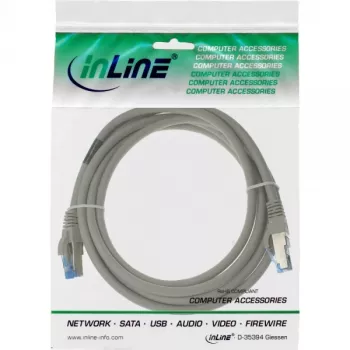 InLine verkkokaapeli S/FTP PiMF Cat.6A halogeeniton 500MHz harmaa 15m