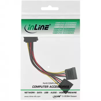 InLine SATA Y -virtakaapeli SATA-liitin / 2x SATA-pistoke 0,15 m