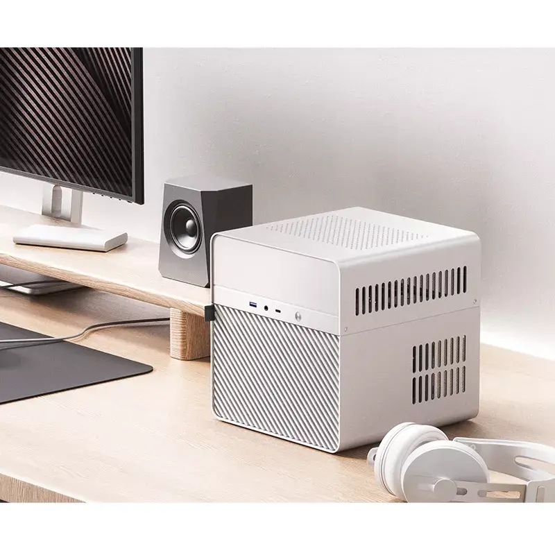 Jonsbo N2 Mini-ITX NAS-kotelo, kuutio, alumiini/teräs, valkoinen