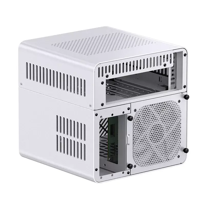Jonsbo N2 Mini-ITX NAS-kotelo, kuutio, alumiini/teräs, valkoinen