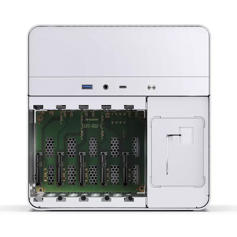 Jonsbo N2 Mini-ITX NAS-kotelo, kuutio, alumiini/teräs, valkoinen