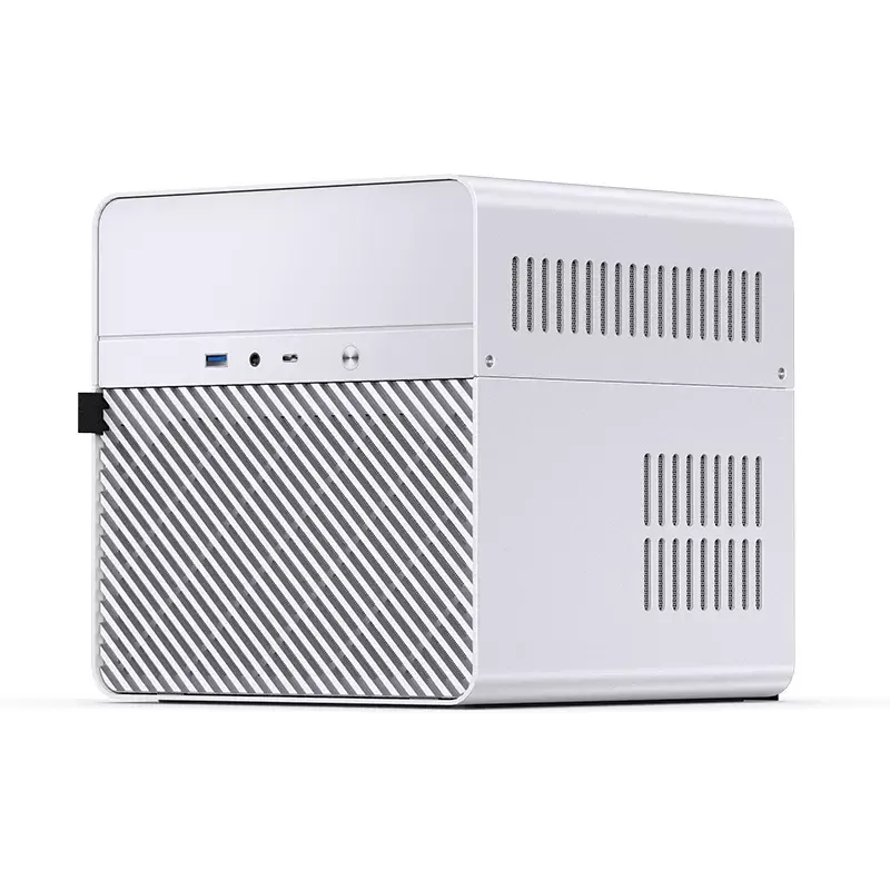 Jonsbo N2 Mini-ITX NAS-kotelo, kuutio, alumiini/teräs, valkoinen