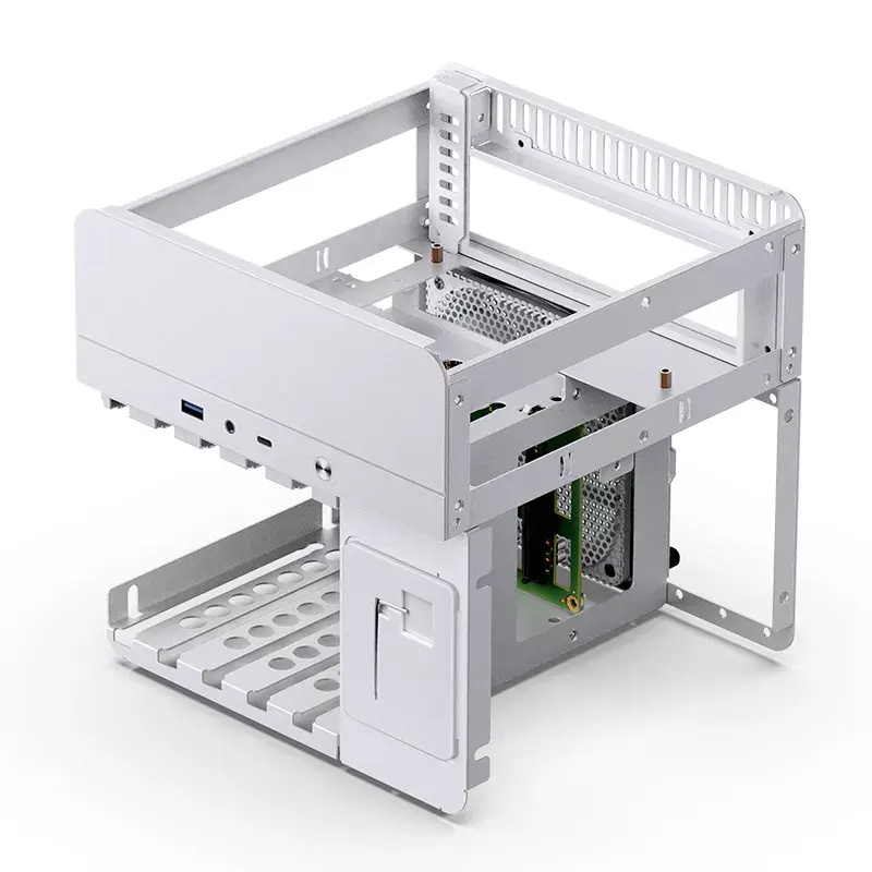 Jonsbo N2 Mini-ITX NAS-kotelo, kuutio, alumiini/teräs, valkoinen