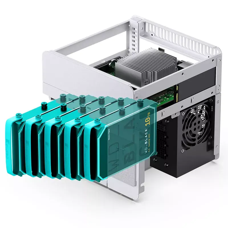 Jonsbo N2 Mini-ITX NAS-kotelo, kuutio, alumiini/teräs, valkoinen