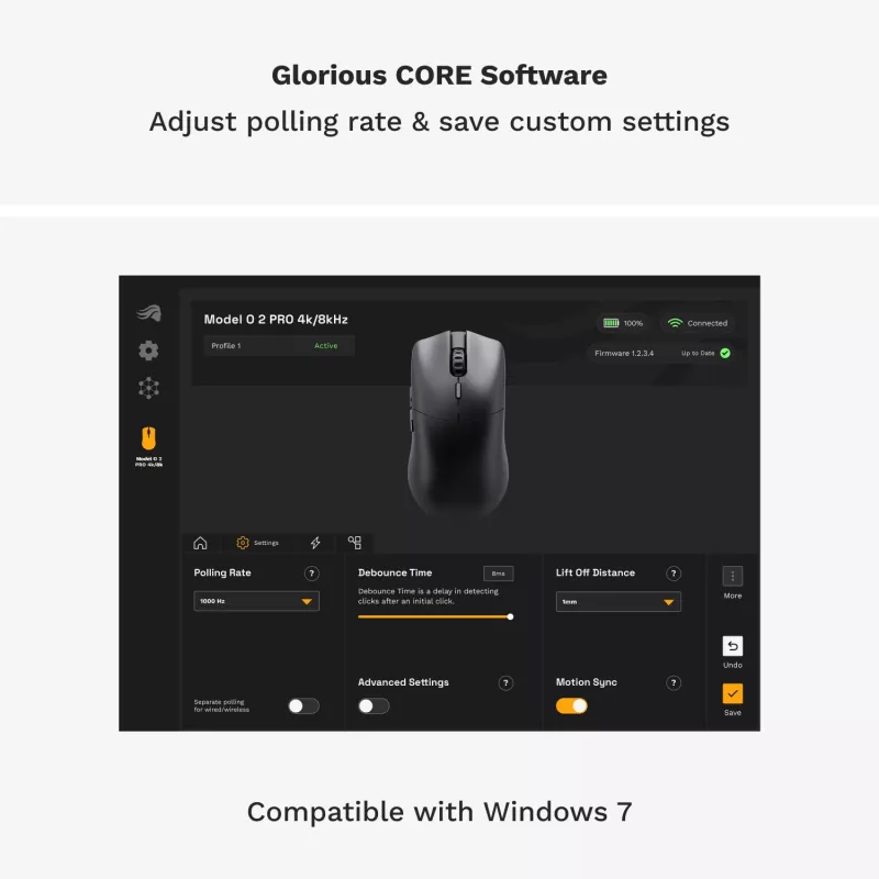 Glorious Gaming Glorious Model O 2 PRO Wireless - 1K Polling - musta
