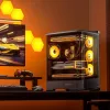 Tietokonekotelo Jonsbo D400 Midi Tower ATX karkaistu lasi – musta
