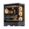 Tietokonekotelo Jonsbo D400 Midi Tower ATX karkaistu lasi – musta