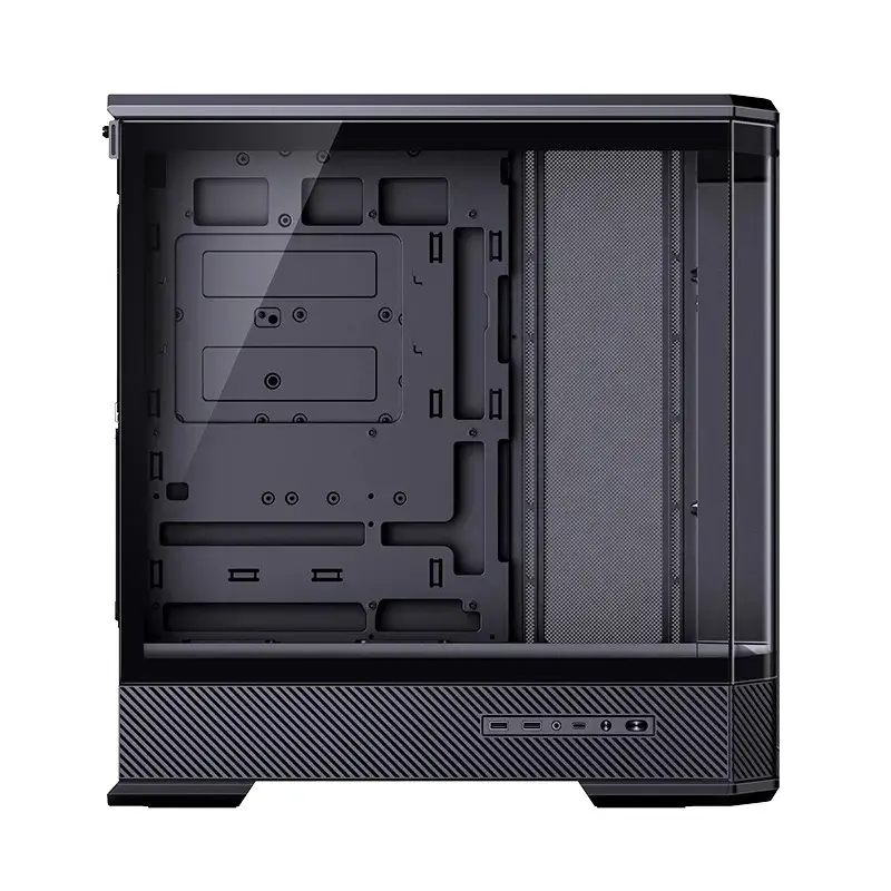 Tietokonekotelo Jonsbo D400 Midi Tower ATX karkaistu lasi – musta