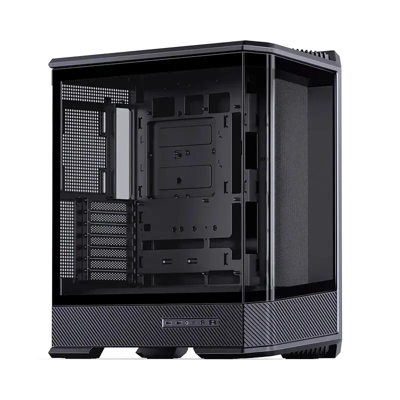 Tietokonekotelo Jonsbo D400 Midi Tower ATX karkaistu lasi – musta