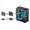 Tietokonekotelo Jonsbo D400 Midi Tower ATX karkaistu lasi – musta