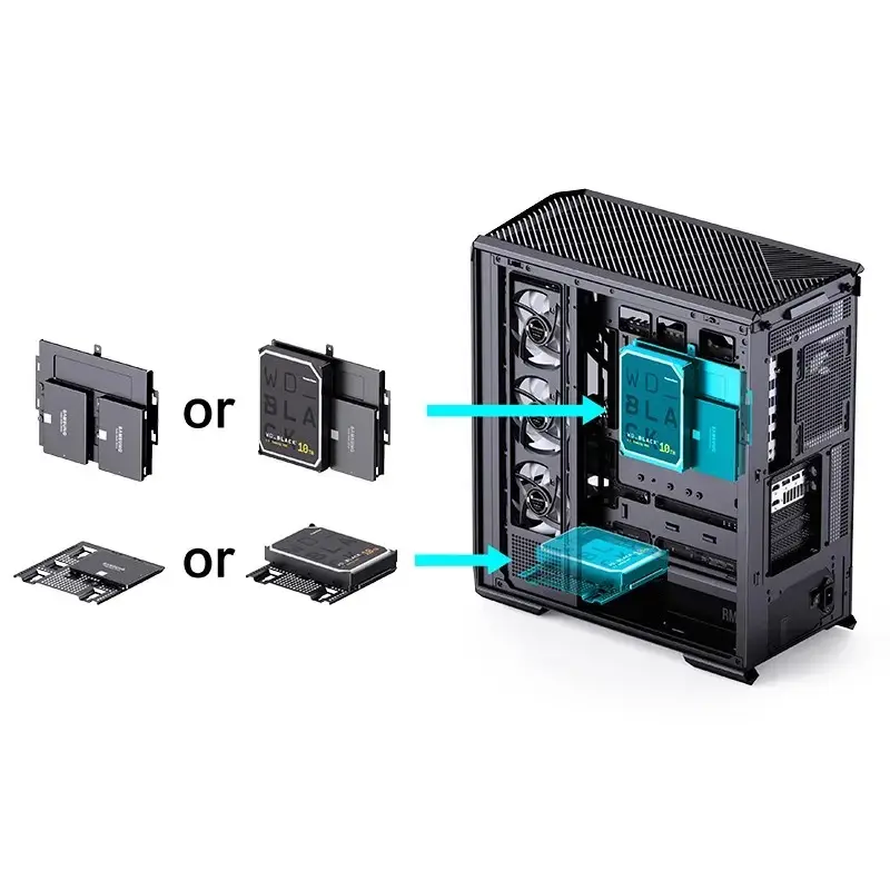 Tietokonekotelo Jonsbo D400 Midi Tower ATX karkaistu lasi – musta