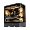 Tietokonekotelo Jonsbo D400 Midi Tower ATX karkaistu lasi – musta