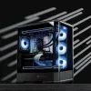 Tietokonekotelo Jonsbo D400 Midi Tower ATX karkaistu lasi – musta