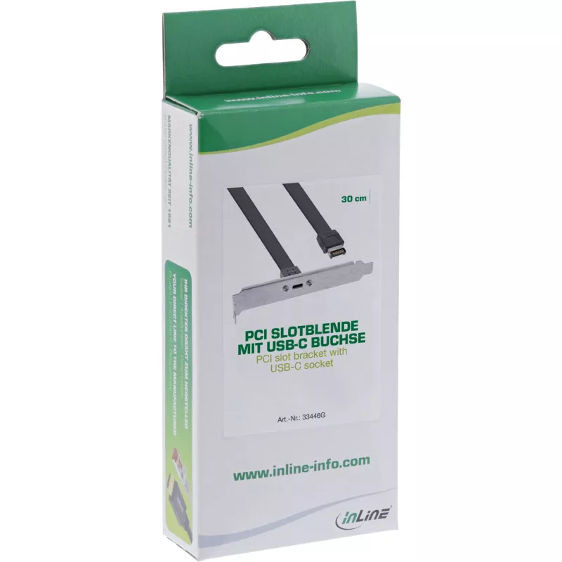InLine PCI-paikkapeite, USB-C USB 3.2 -etupaneeli Key-A sisäinen, 0,5 m