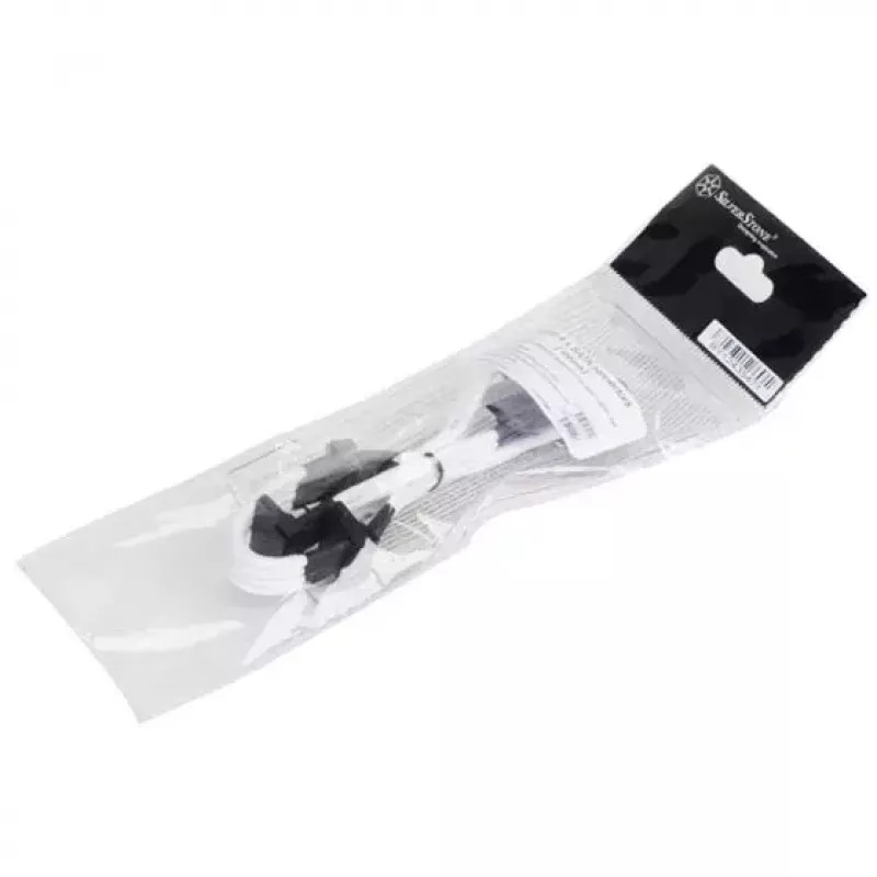 SilverStone SST-PP07-BTSW 4-pinninen Molex – 4x SATA-virran jatkokaapeli, 0,3 m, valkoinen