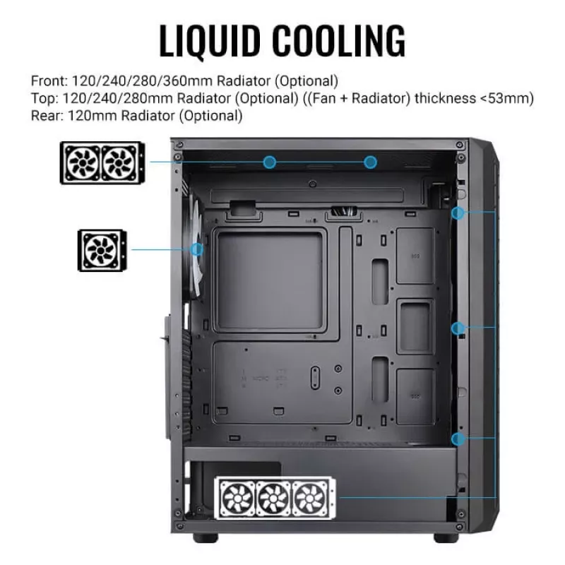 PC-kotelo Aerocool Beam-G-BK-V1 Mini Tower musta