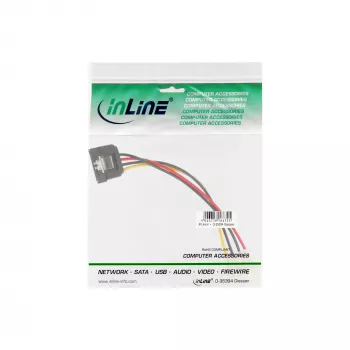 InLine SATA virtasovitinkaapeli 4-Pin Molex / 15-Pin SATA lukituksella 0,15 m