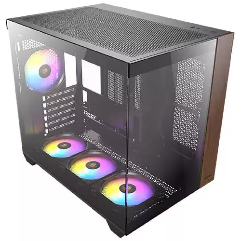 PC-kotelo Antec CX800 Midi Tower musta, puujäljitelmä