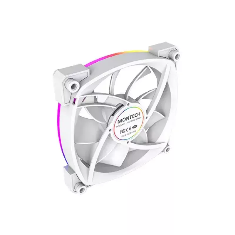Tuulettimen moduuli Montech AX120 PWM 120mm 12V 3-nastainen 4-nastainen valkoinen