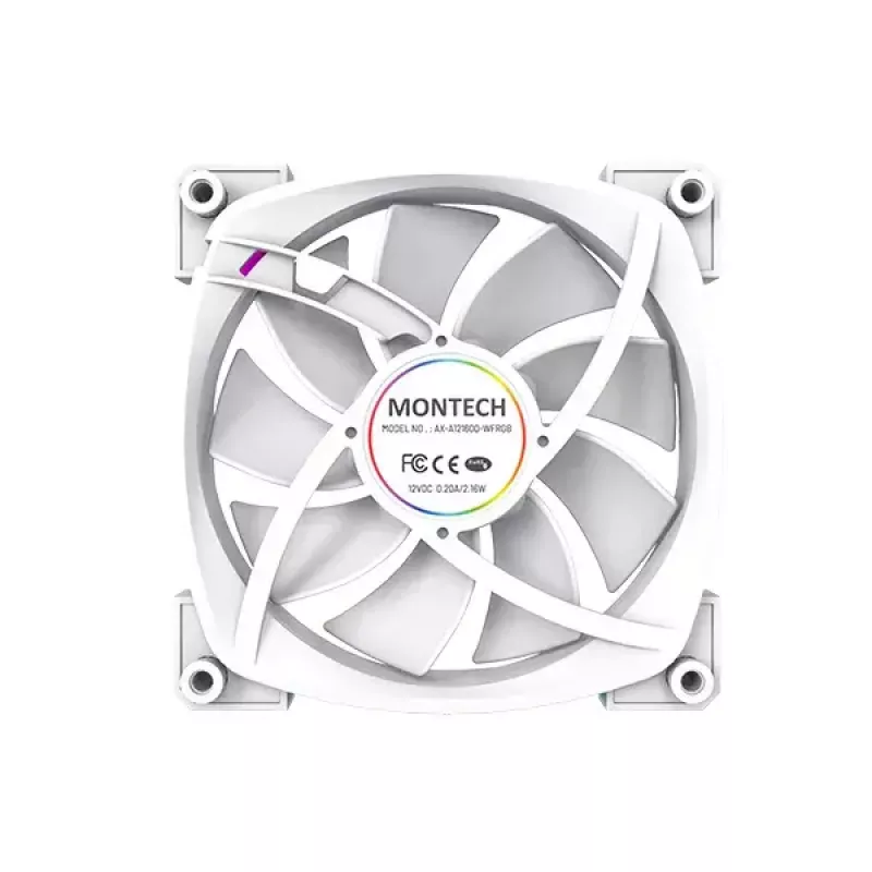 Tuulettimen moduuli Montech AX120 PWM 120mm 12V 3-nastainen 4-nastainen valkoinen