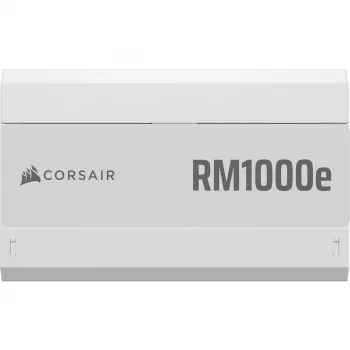 Virtalähde CORSAIR RMe Series RM1000e — 1000 W, ATX 3.1, 80 PLUS Gold, täysmodulaarinen, valkoinen, 120 mm:n tuuletin