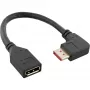 InLine DisplayPort 1.4 -adapterikaapeli M/F, 8K4K, kulma oikealle, musta/kulta