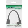 InLine DisplayPort 1.4 -adapterikaapeli M/F, 8K4K, kulma oikealle, musta/kulta