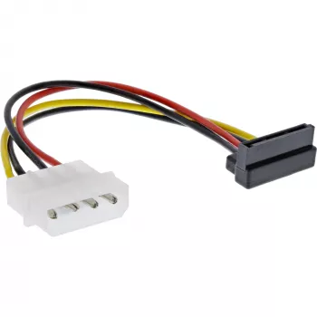 InLine SATA-virtasovitinkaapeli 1x 4-pin naaras / 15-pin-SATA ylöspäin kulma 29670X