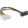 InLine SATA-virtasovitinkaapeli 1x 4-pin naaras / 15-pin-SATA ylöspäin kulma 29670X