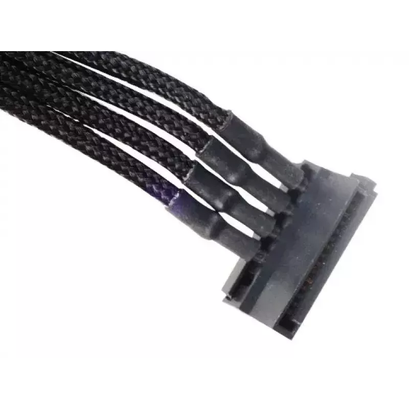 SilverStone SST-PP07-BTSB 4-pinninen Molex – 4x SATA jatkokaapeli, 300 mm, musta