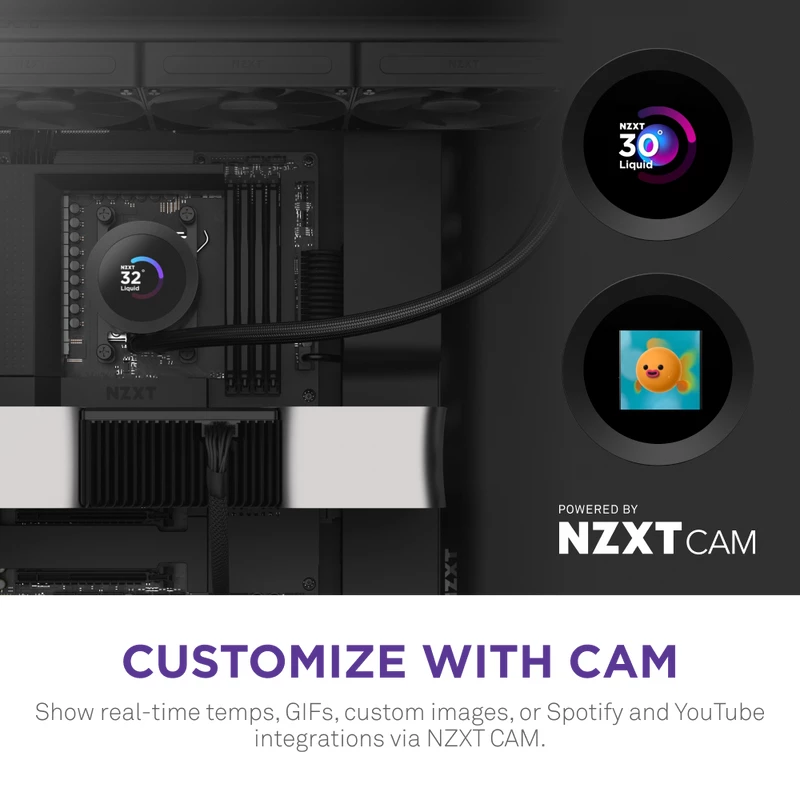 Yhdistelmänestejäähdytin NZXT Kraken Plus 360 12 cm musta Fluid Dynamic Bearing