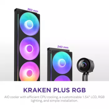 NZXT CPU-jäähdytin Kraken Plus 240 RGB musta