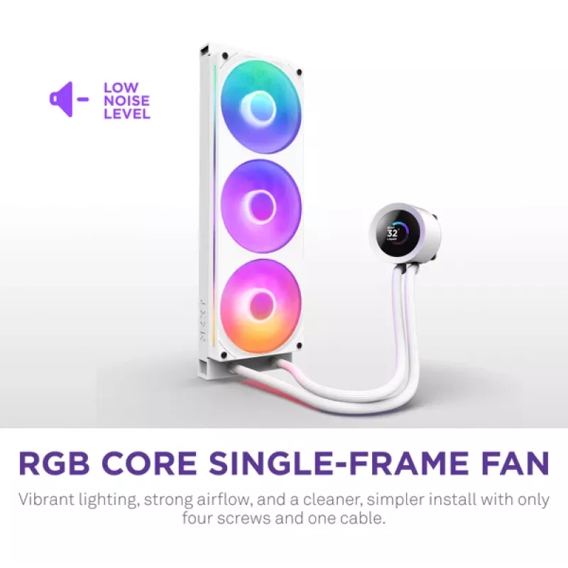 Yhdistelmänestejäähdytin NZXT Kraken Plus 360 RGB valkoinen 500–2400 kierr./min