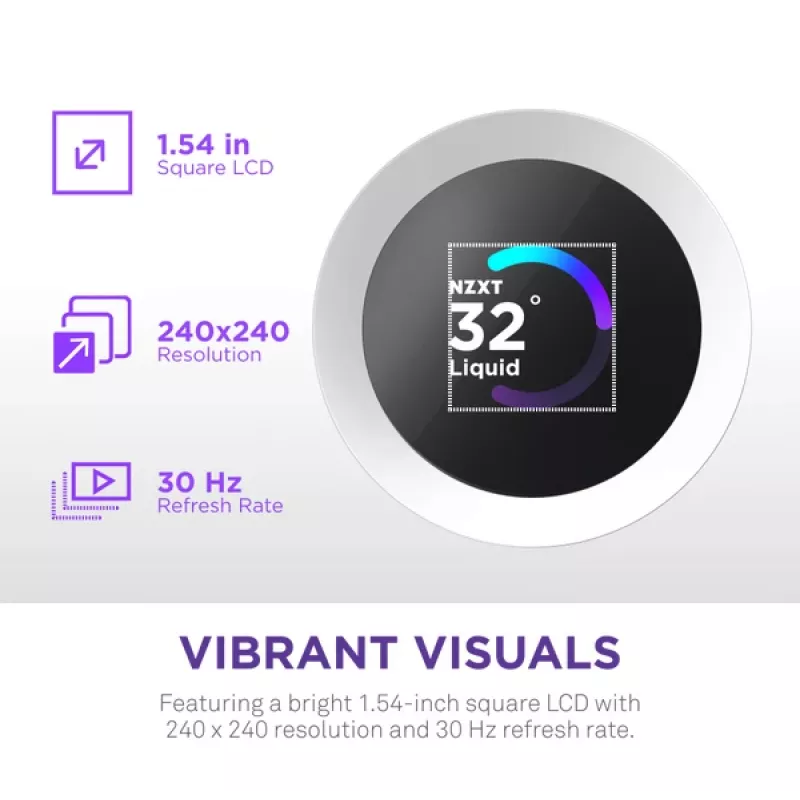 Yhdistelmänestejäähdytin NZXT Kraken Plus 360 RGB valkoinen 500–2400 kierr./min