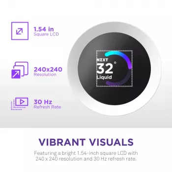 Yhdistelmäneste-CPU-jäähdytin NZXT Kraken Plus RGB 240 — 120 mm:n tuuletin, FDB-laakeri, valkoinen