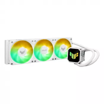 All-in-One-nestekylmä ASUS TUF Gaming LC III 360 ARGB White Edition – 360 mm, 120 mm:n tuuletin, tuki LGA1700/1200, AM4/AM5