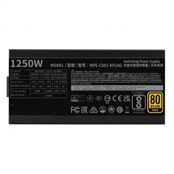COOLER MASTER virtalähde Mwe 1250 V2 Gold täysmodulaarinen 1250 W ATX musta