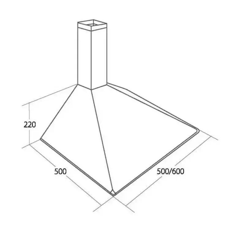 AKPO WK-5 Soft 60 seinäasenteinen piippumallinen liesituuletin, 60 cm, LED, ruostumaton teräs