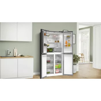 Bosch Serie 4 KMC85LBEA Side-by-Side-jääkaappi, vapaasti seisova, 547 l, musta