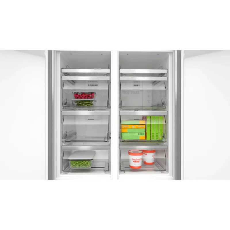 Bosch Serie 4 KMC85LBEA Side-by-Side-jääkaappi, vapaasti seisova, 547 l, musta