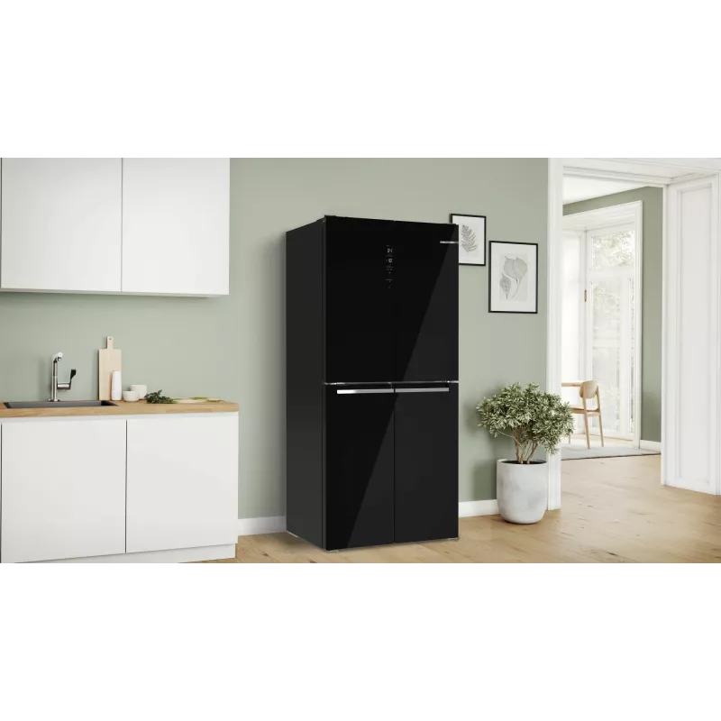Bosch Serie 4 KMC85LBEA Side-by-Side-jääkaappi, vapaasti seisova, 547 l, musta