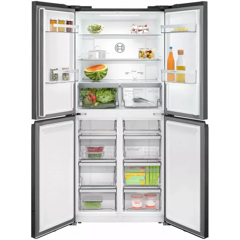 Bosch Serie 4 KMC85LBEA Side-by-Side-jääkaappi, vapaasti seisova, 547 l, musta