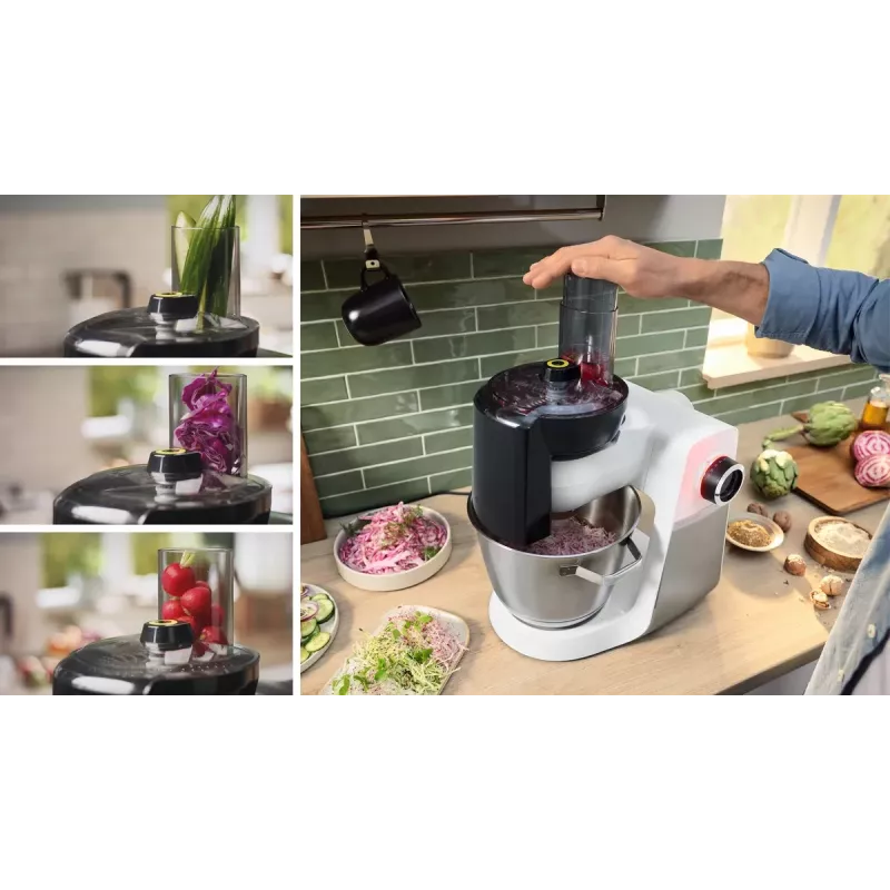 Bosch Serie 6 MUMS6EW22 yleiskone, 1600 W, konditoriasetti, tehosekoittimen lisäosa, valkoinen/ruostumaton teräs