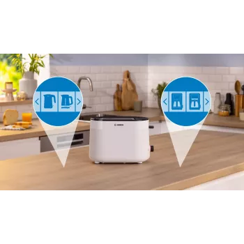 Bosch TAT2M121 leivänpaahdin 6 2 viipaletta 950 W valkoinen