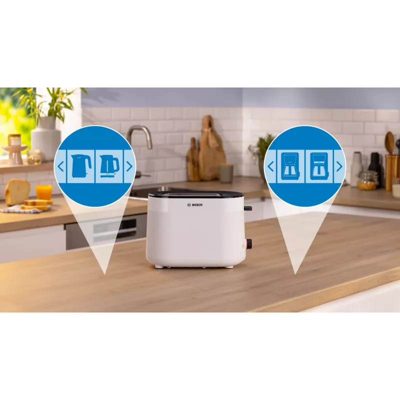 Bosch TAT2M121 leivänpaahdin 6 2 viipaletta 950 W valkoinen